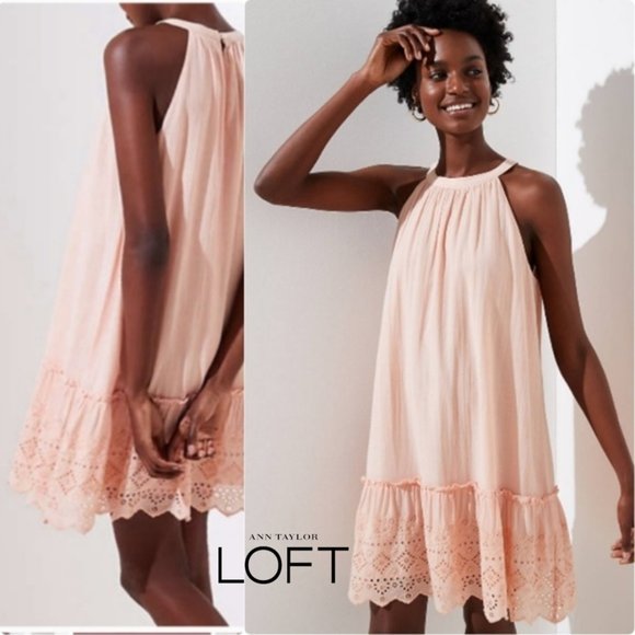 LOFT Dresses & Skirts - LOFT Eyelet Halter Swing Dress